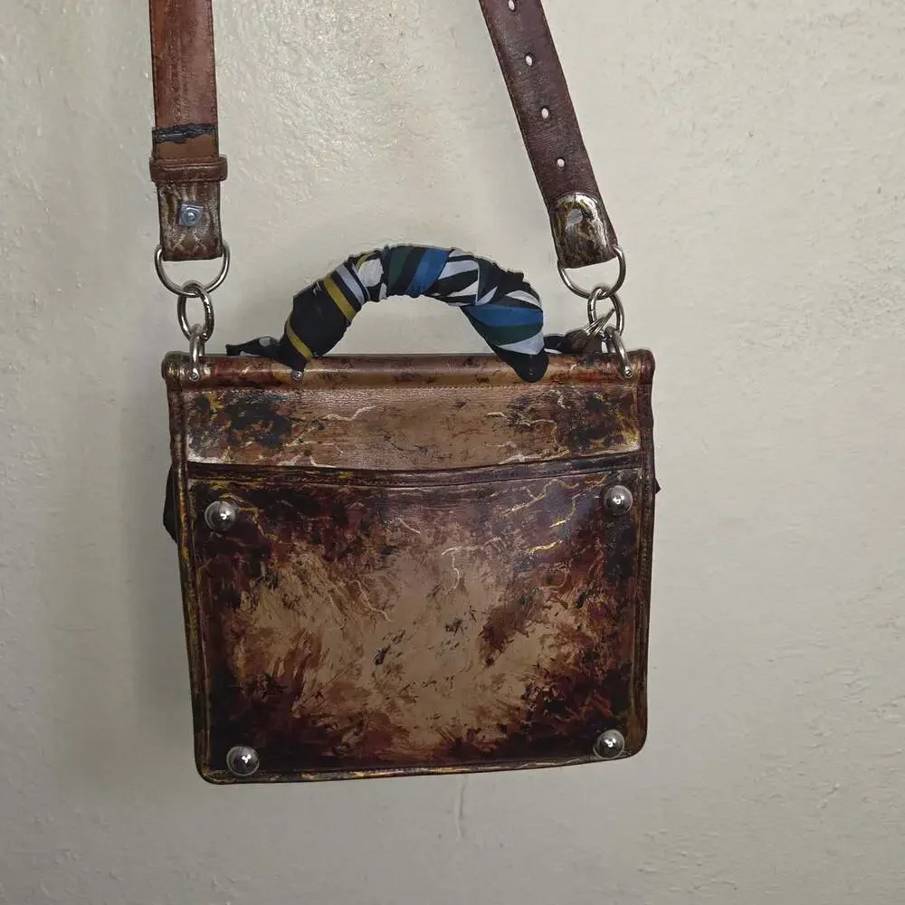 Custom Vintage Coach Willis Bag Brown with Custom Dye, Paint, Strap, Hardware